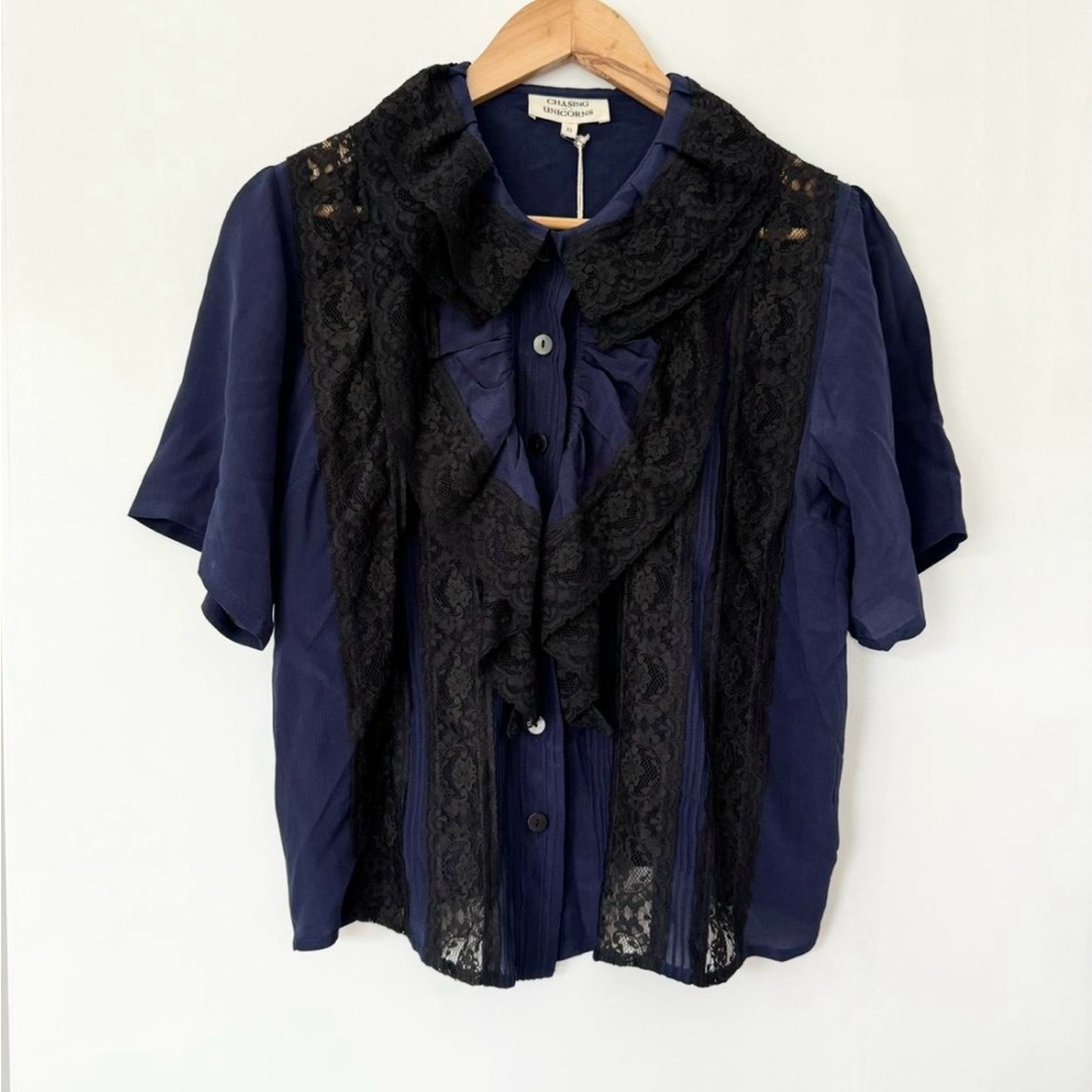 Chasing unicorns. Fly Like An Eagle Silk Chiffon Blouse, XS, 100% silk
